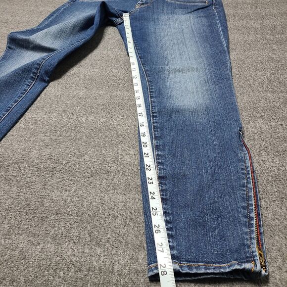 Lucky Brand Jeans Womens 14 Charlie Capri Skinny Ankle Zipper Denim Pants - Picture 2 of 11